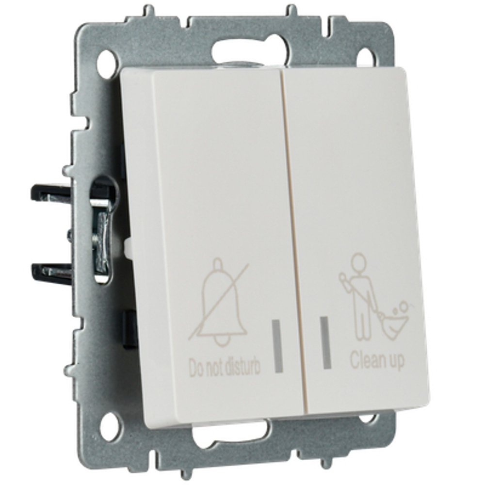 BRITE Выключатель 2-клавишный с индикацией для отелей 10А ВС10-2-9-БрБ белый IEK