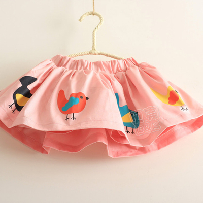 Юбка детская с принтами птиц