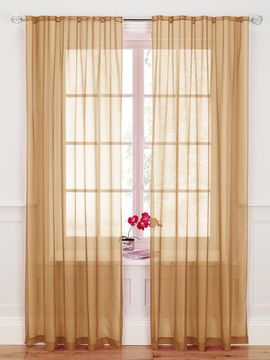 Длинные шторы. Тюль Basica-2 (микро вуаль шоколад)