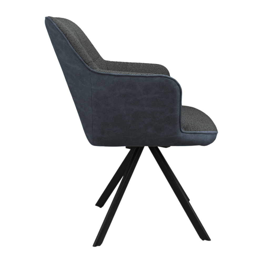 Стул поворотный "Ная М 360" (арт. 120П8), велюр Сити 06 / иск. нубук Кипрус 13, ножка профильная черная