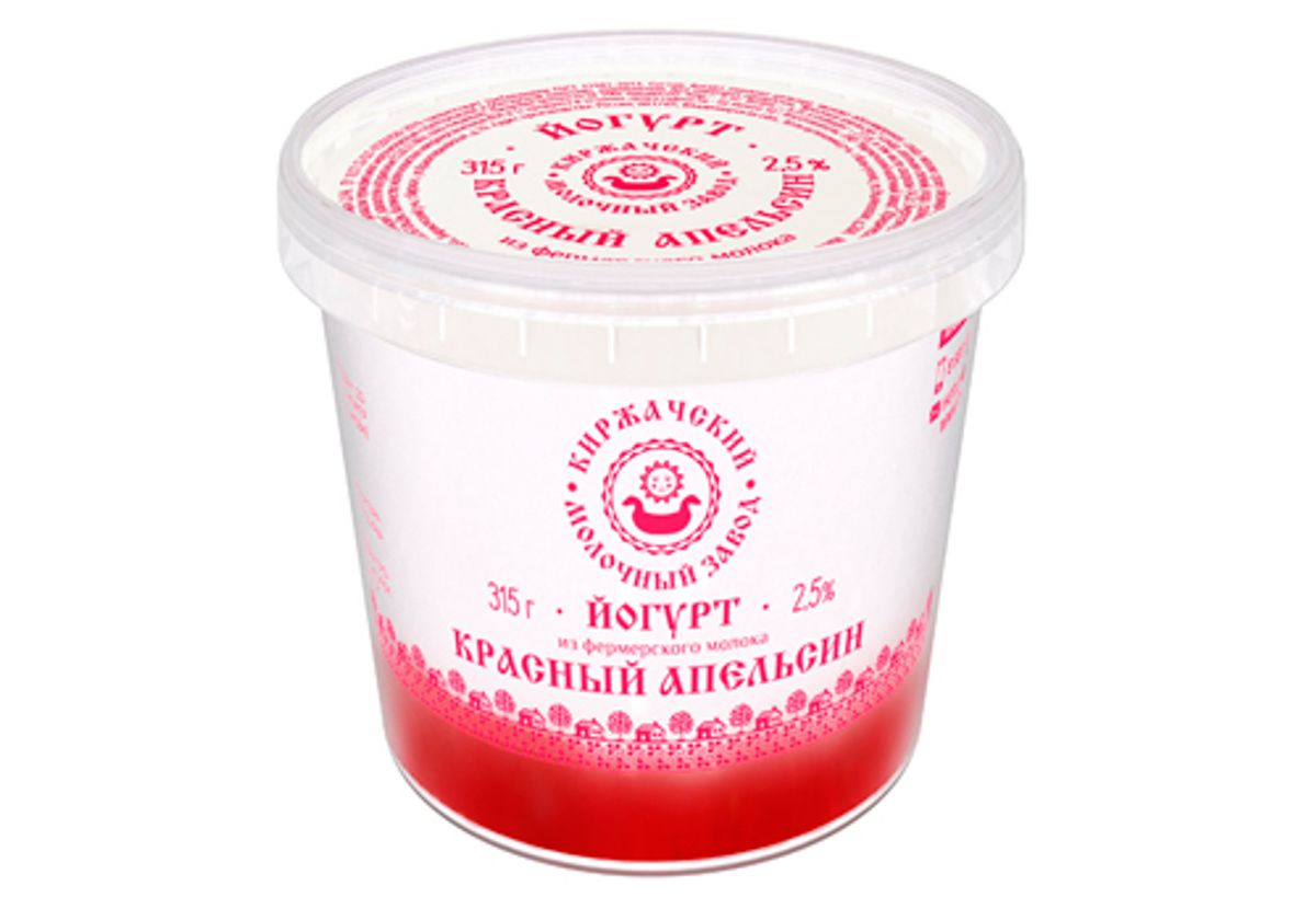 Йогурт с красным апельсином "Киржачский", 315г
