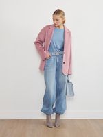 БАЗОВЫЙ РЕМЕНЬ С МЯТОЙ ПРЯЖКОЙ ЗАМША ГОЛУБОЙ