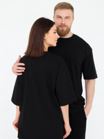 Футболка овер unisex, черная