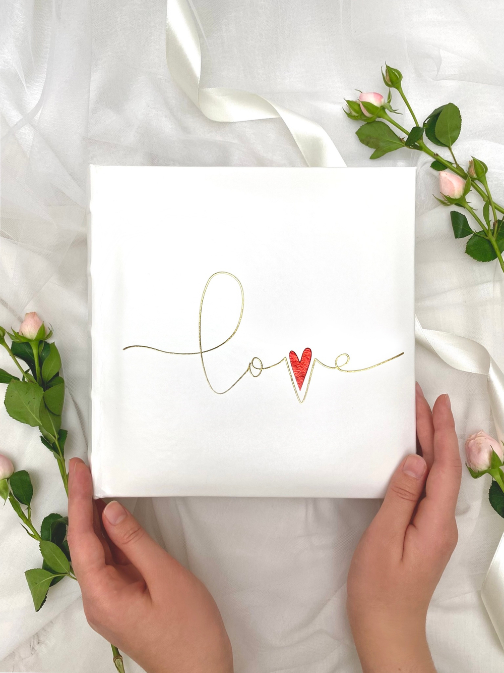 Фотоальбом Делюкс на 200 фото 10х15 см, бум. листы, книж. переплет свадебный my Valentine