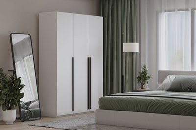 Распашной трехсекционный шкаф Лорена Пакс-3 Белый 0101  150*60*220