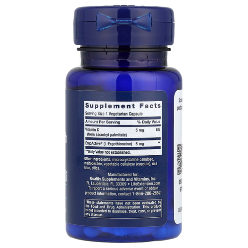 Life Extension, Essential Youth L-эрготионеин, 5 мг, 30 вегетарианских капсул