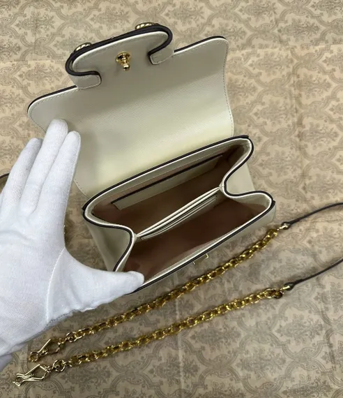 Женская мини-сумка Gucci Horsebit 1955 белый