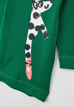 Платье трикотажное STELLA McCARTNEY Зеленый/Термопринт: далматинец в пуантах Девочка