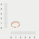 Кольцо для женщин из розового золота 585 пробы с фианитами (арт. к4412V62)