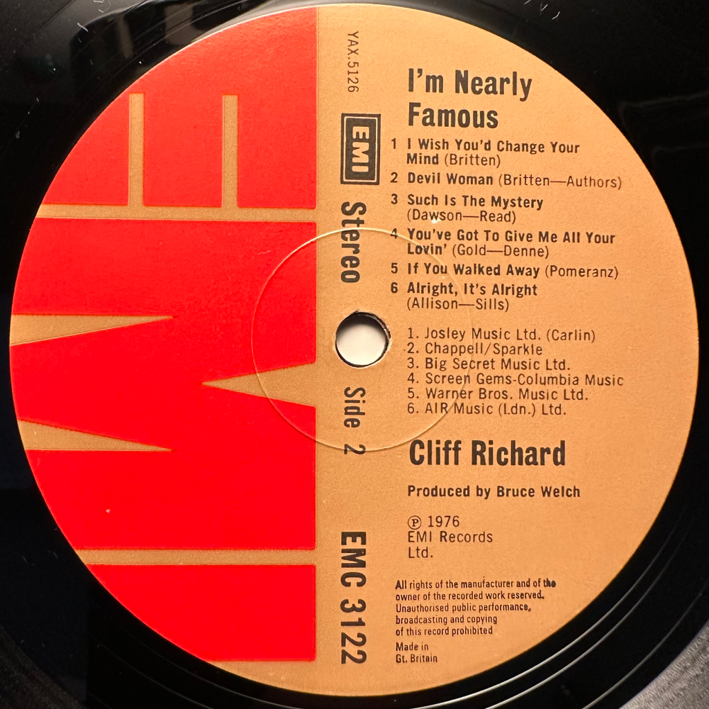 Cliff Richard - I'm Nearly Famous (Англия 1976г.)