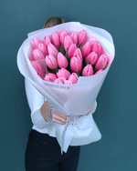 Букет из розовых тюльпанов,25шт(00465)