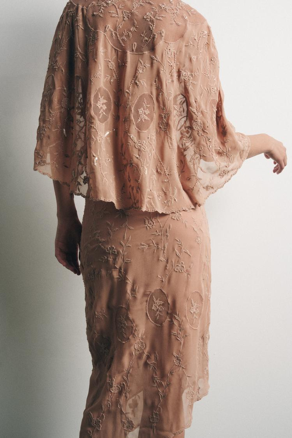 ZARA ТОП-НАКИДКА GEORGETTE С ВЫШИВКОЙ, РОЗОВАТЫЙ