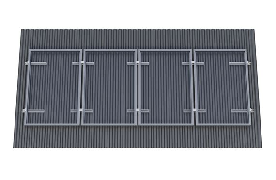 Крепёж четырёх солнечной батареи 300-600 Вт на наклонную крышу. 70 мм, фото №997277795