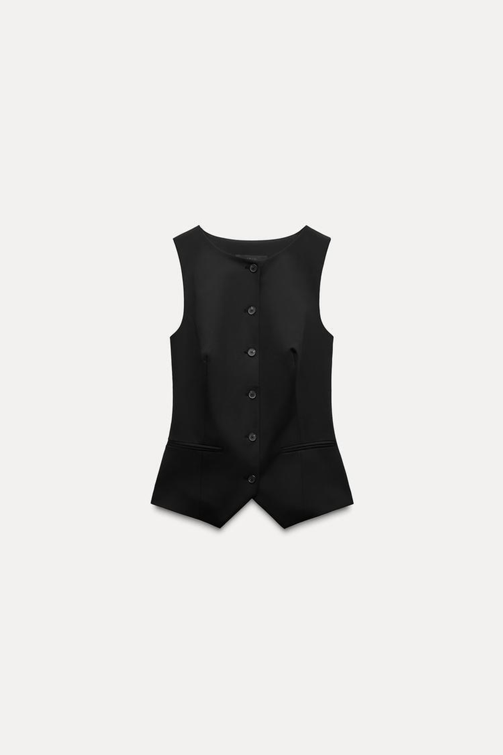 ZARA ОБЛЕГАЮЩИЙ ТОП-ЖИЛЕТ, ЧЕРНЫЙ