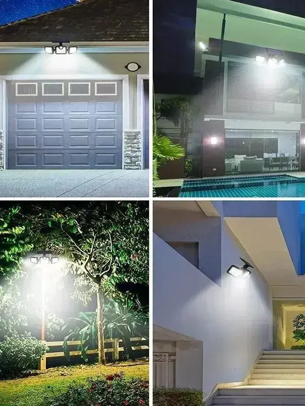 Live home Прожектор на солнечной батарее с поворотными панелями и датчиком движения (10Вт/74Led)