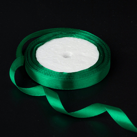 Лента атласная 12мм*25 ярд зеленая