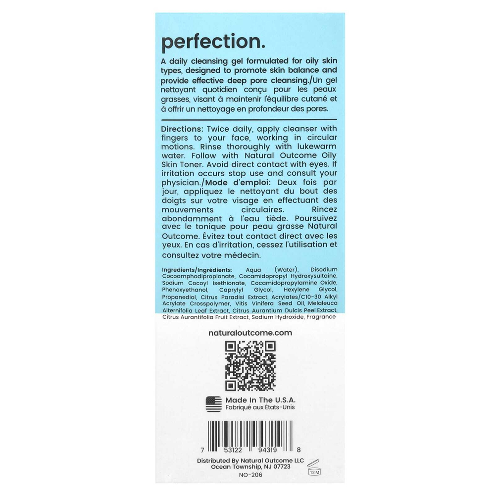 Natural Outcome, Для жирной кожи, очищающее средство для очищения пор, 235 мл (8 унций)