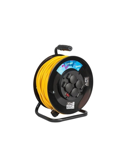 Удлинитель на катушке 4х30м с заземл. 16А IP54 4кВт ПВС 3х2.5 термозащ. КОСМОС YKKsm30m-4g-Z(2.5)IP