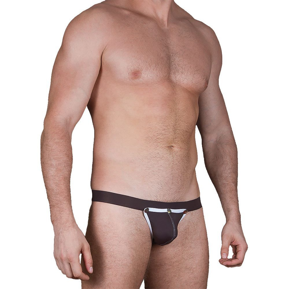 Мужские трусы тонги коричневые Sesmik Cover