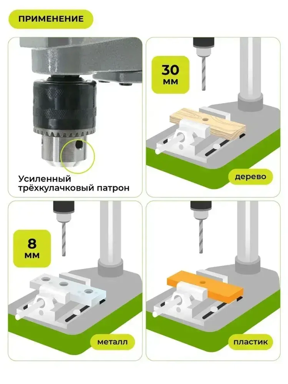 Станок сверлильный BG-5156E 0-2800 об/мин, 710 Вт, плавная регулировка оборотов, трехкулачковый патрон, электрическая стационарная дрель, инструменты для ремонта и строительства, электро инструмент.
