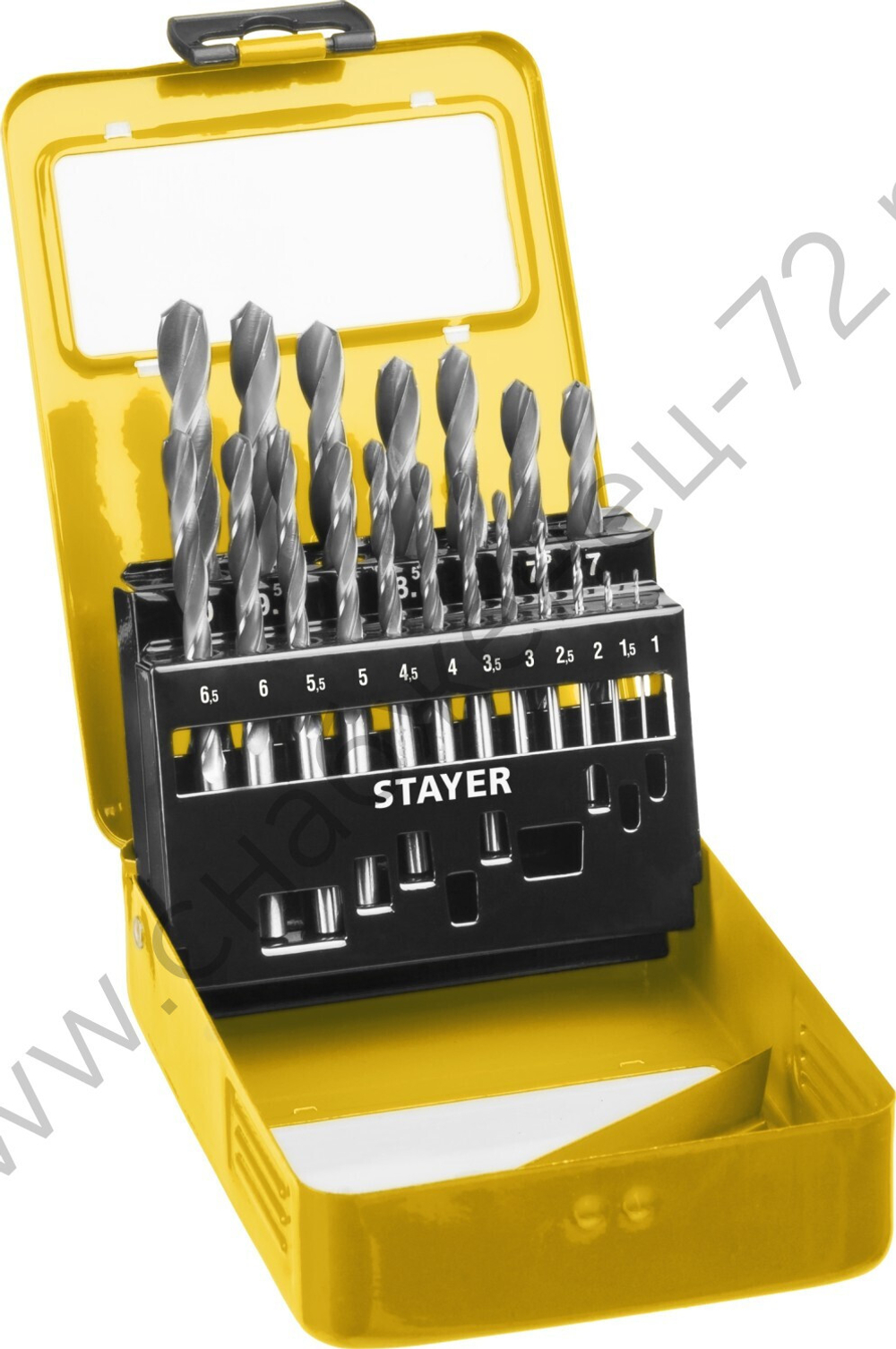 STAYER PROFI 19шт(1-10мм), Набор сверл по металлу, быстрорежущая сталь М2(S6-5-2), класс В, мет.бокс