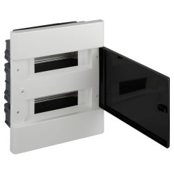 Корпус пластиковый встраиваемый ЭРА TREND ЩРВ-П-24 IP40 прозрачная крышка белый | Корпуса пластиковые