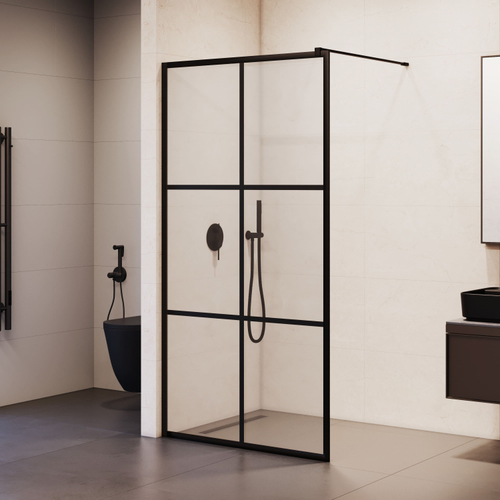 Душевая перегородка RGW WA-11B (Рисунок - черный принт (по периметру профиль), 1000)