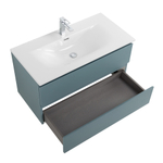 Тумба с раковиной подвесная BelBagno KRAFT-800-2C-SO-AO Голубой матовый, раковина белая BB-8099-80