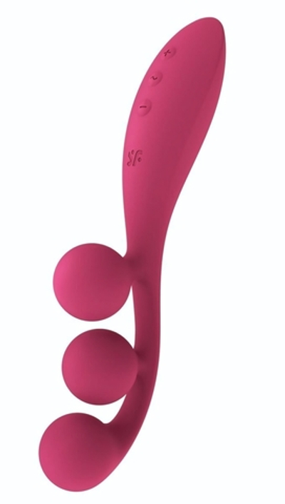 Розовый тройной вибромассажёр Tri Ball 1 (Цвет: розовый)