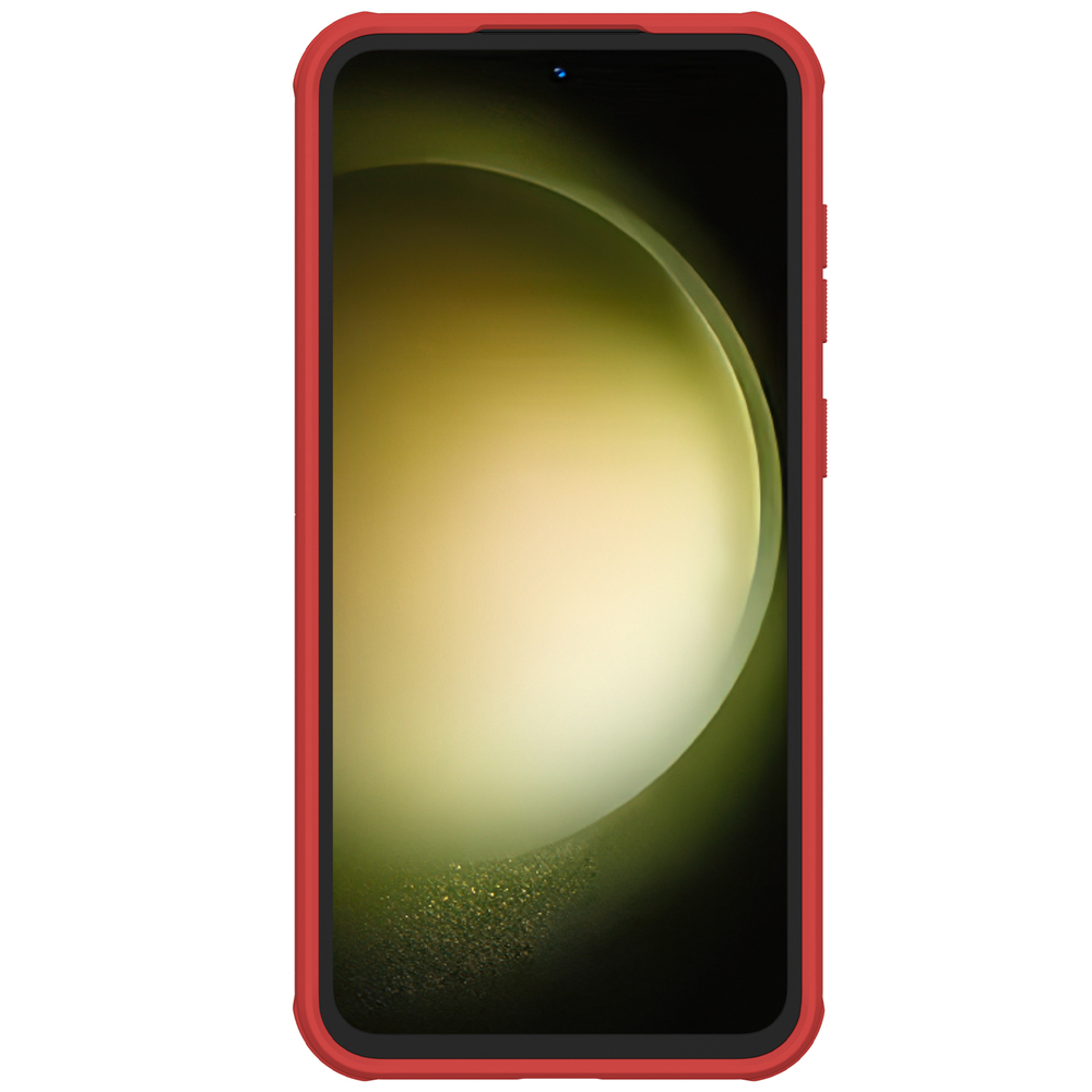 Усиленный чехол красного цвета от Nillkin для Samsung Galaxy S23 FE, серия Super Frosted Shield Pro