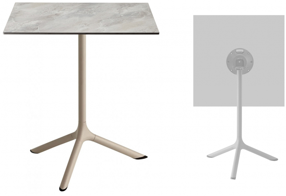 Стол ламинированный обеденный складной Scab Design Tripe Folding, тортора, каменный