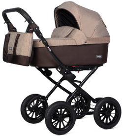 Детская коляска Riko Basic Bella Classic 2 в 1 2025 07 коричневый-бежевый