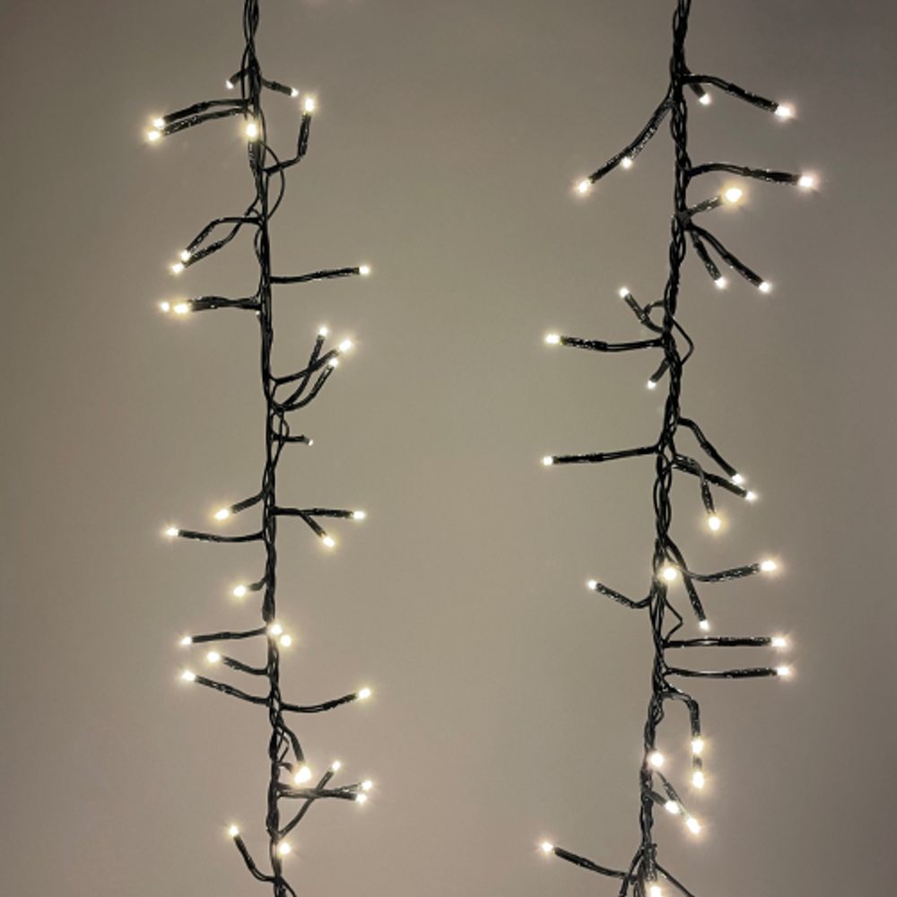 ENIN - GW ЭРА Гирлянда LED Нить Мишура 3,9 м зеленый провод, теплый свет, 220V