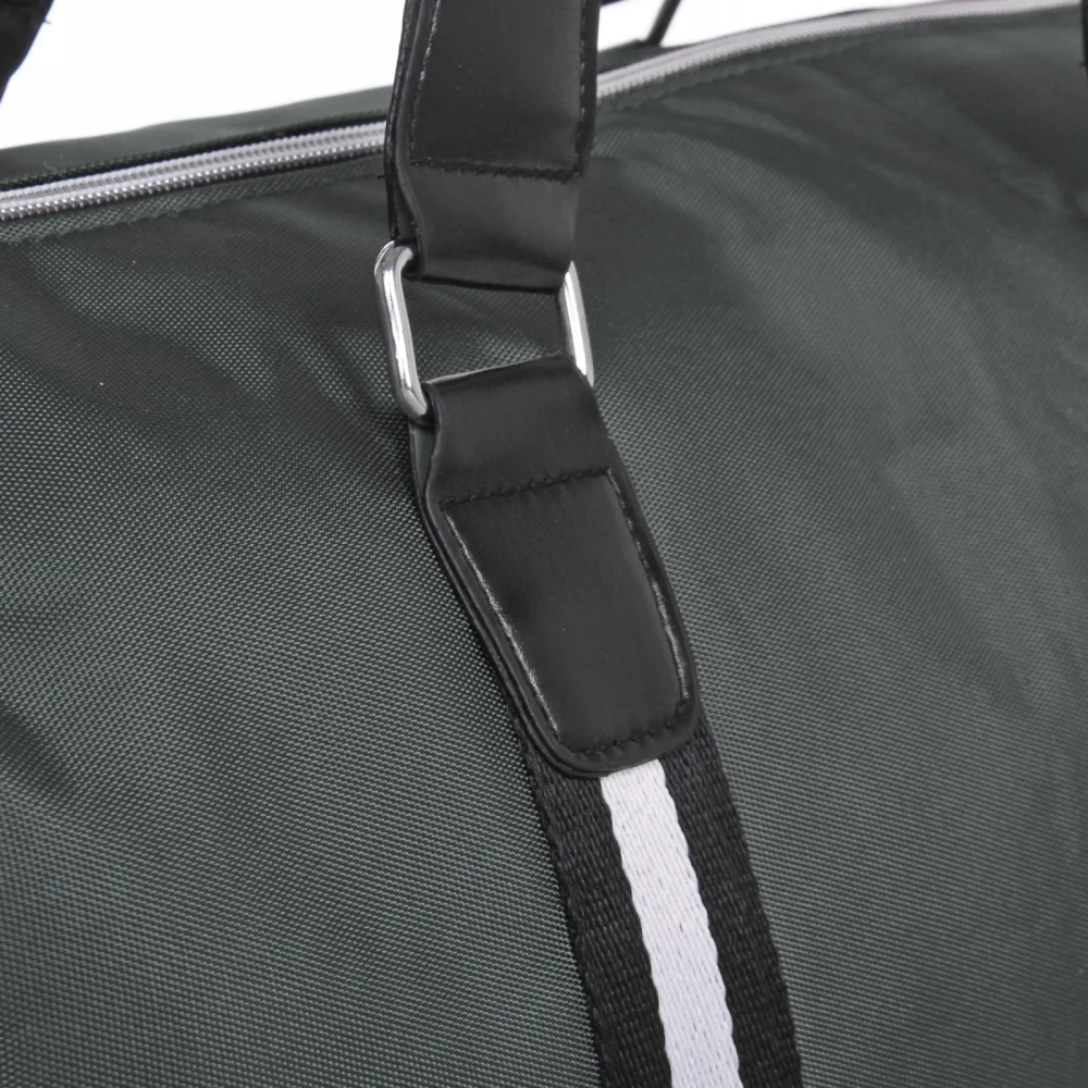 Сумка спортивная «Sports style», на молнии, с белой полосой, цвет серый, 40*22*26 см