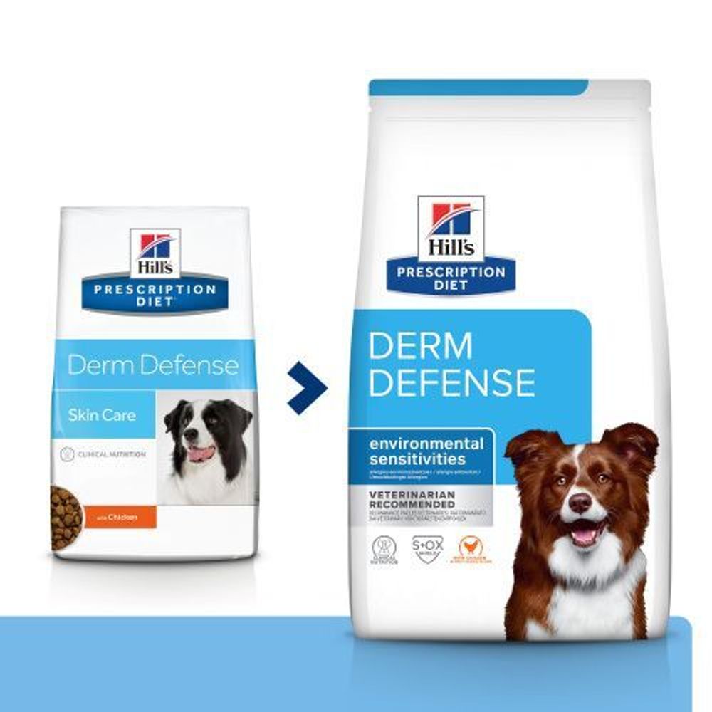 Сухой диетический корм Hill&#39;s Prescription Diet Derm Defense для собак при аллергии, блошином и атопическом дерматите, с курицей 12 кг
