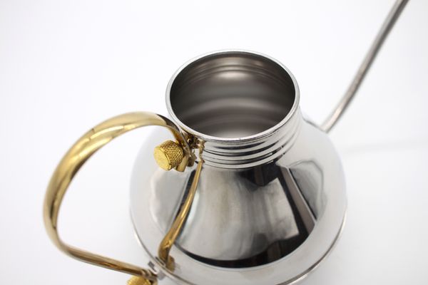 Чайник металлический с длинным носиком для пуровера и кемекса, 900мл.