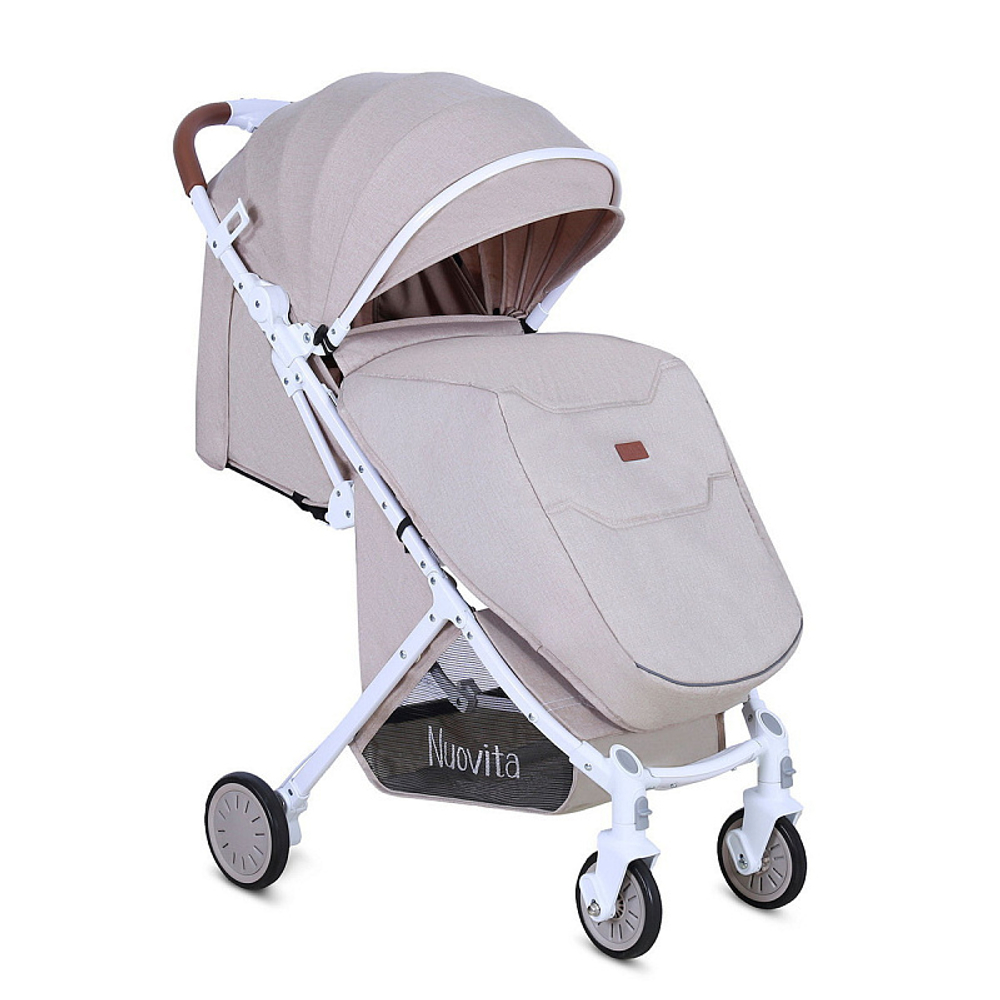 Детская прогулочная коляска Nuovita Giro Lux Beige, Bianco / Бежевый, Белый