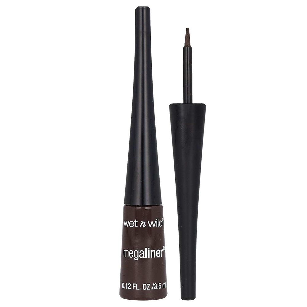 wet n wild, Megaliner, жидкая подводка для глаз, 872A темно-коричневый, 3,5 мл (0,12 жидк. унции)