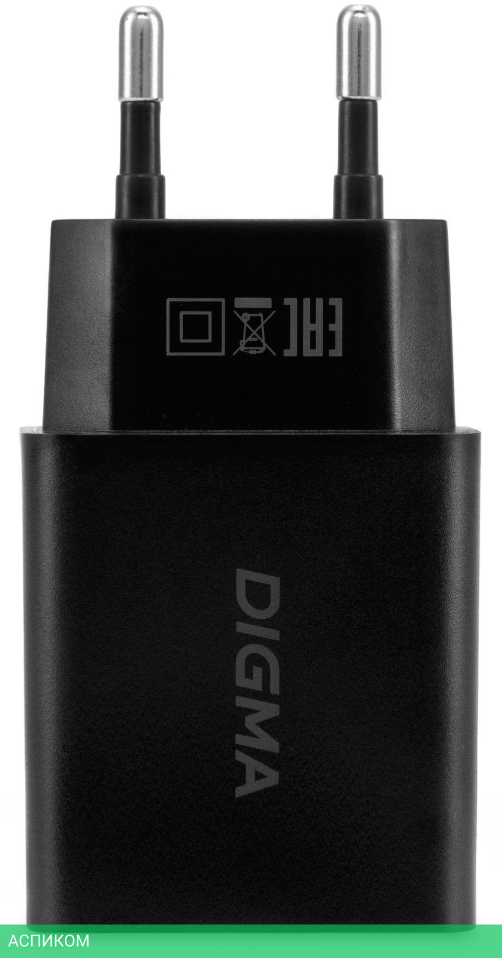 Сетевое зарядное устройство Digma DGW2D черный (DGW2D0F110BK)