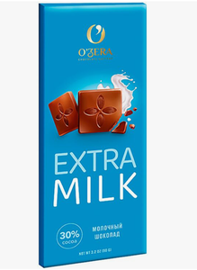 Шоколад O'Zera Extra milk молочный 90гр