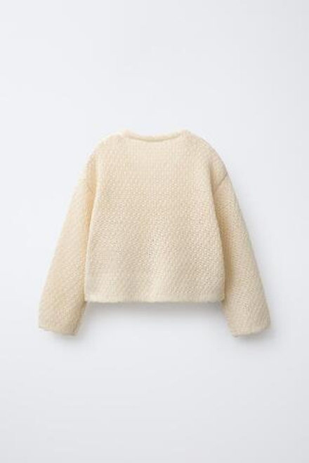 ZARA ВЯЗАНЫЙ КАРДИГАН, ВАНИЛЬНЫЙ