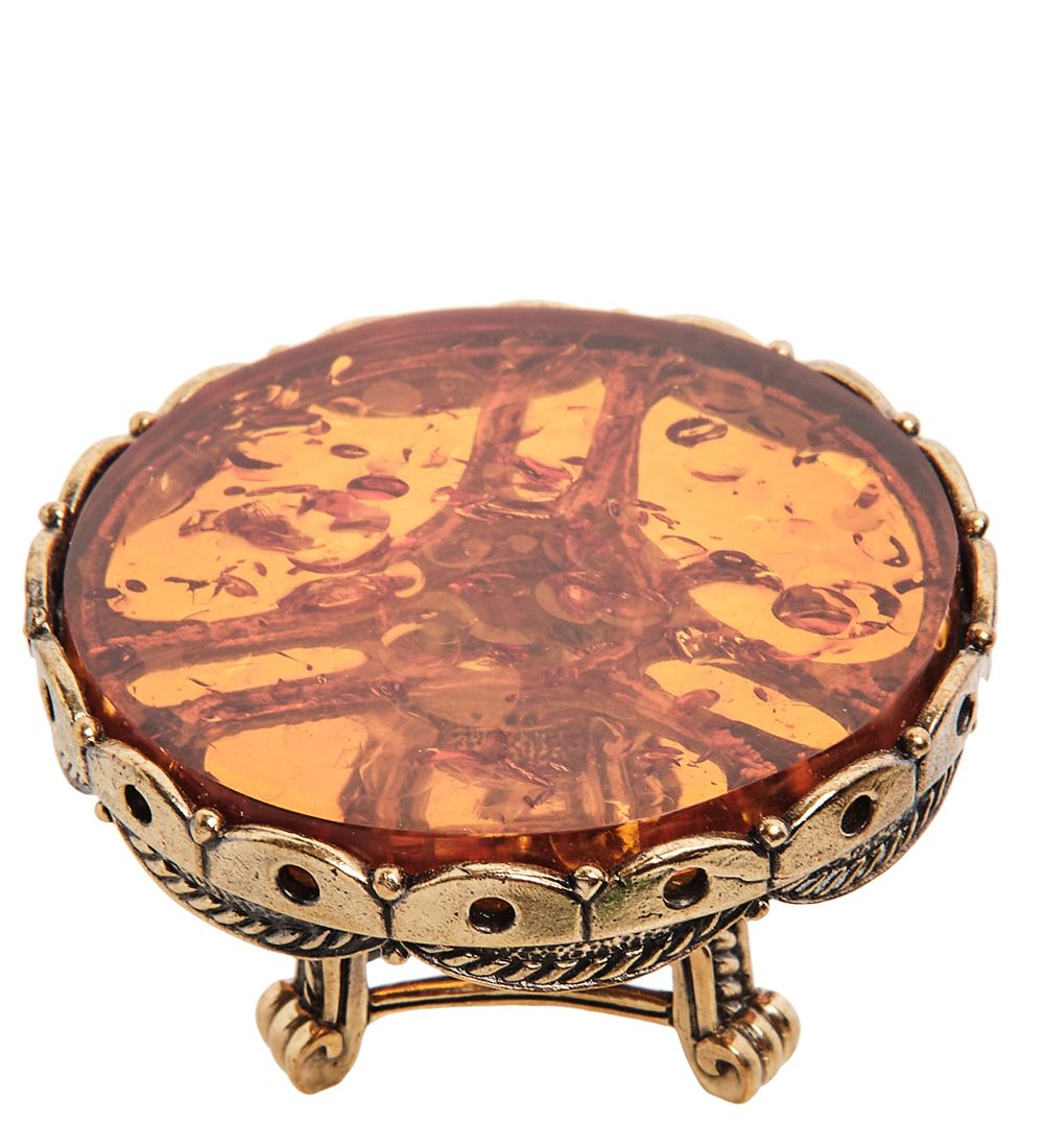 Народные промыслы AM-3192 Фигурка «Стол Журнальный» (латунь, янтарь)