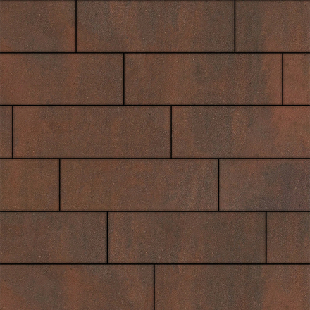 Тротуарная плитка ПРЯМОУГОЛЬНИК 750х250 мм - Листопад гладкий Клинкер