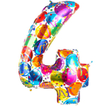 Шар Фольгированный Цифра 4 Шары (Ассорти)