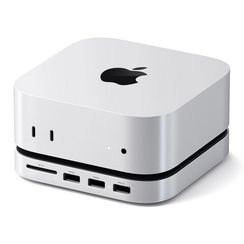 Подставка-концентратор Satechi Mac Mini M4 Stand & Hub с отсеком для SSD (ST-GNMMES) серебристый