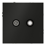 Розетка телевизионная встраиваемая VOLTUM S70 оконечная TV+SAT, (черный матовый)
