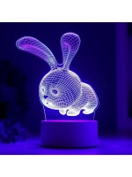 Светильник «Кролик» LED RGB от сети 9.5×14×19 см RISALUX
