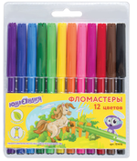 Фломастеры 12цв. "Уроки рисования" вентилируемый колпачок, ПВХ,(ЮНЛАНДИЯ)