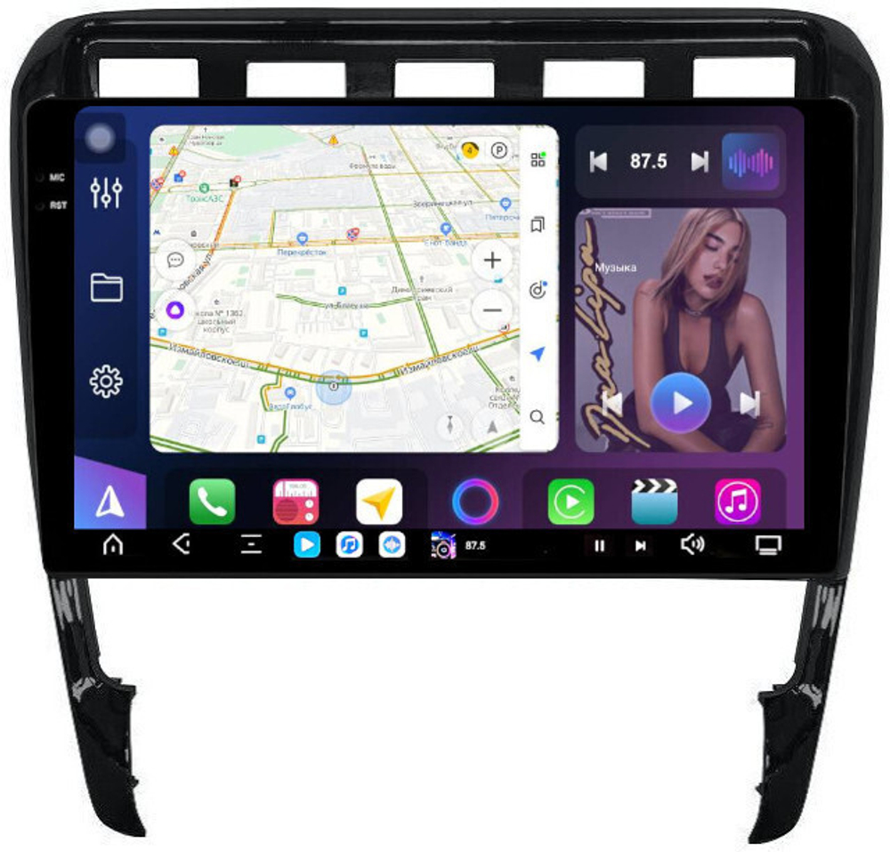 Магнитола для Porsche Cayenne 1 2002-2010 - FarCar GX443M монитор 9.5" 2K QLED на Android 14, TS20, 6+128Гб, CarPlay, 4G SIM-слот