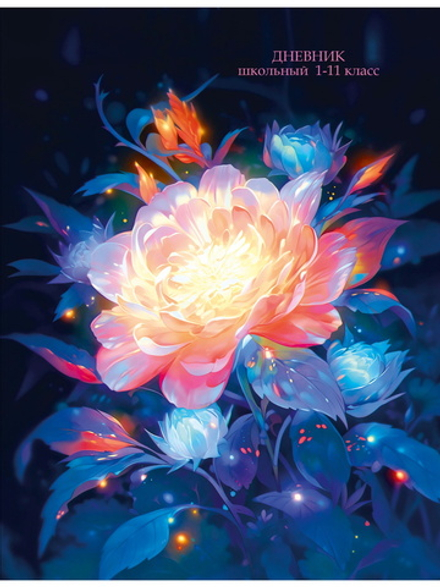 Дневник универсальн. 7БЦ "Яркий цветок - 1" глянц.лам., хол.фольга, 40 л.